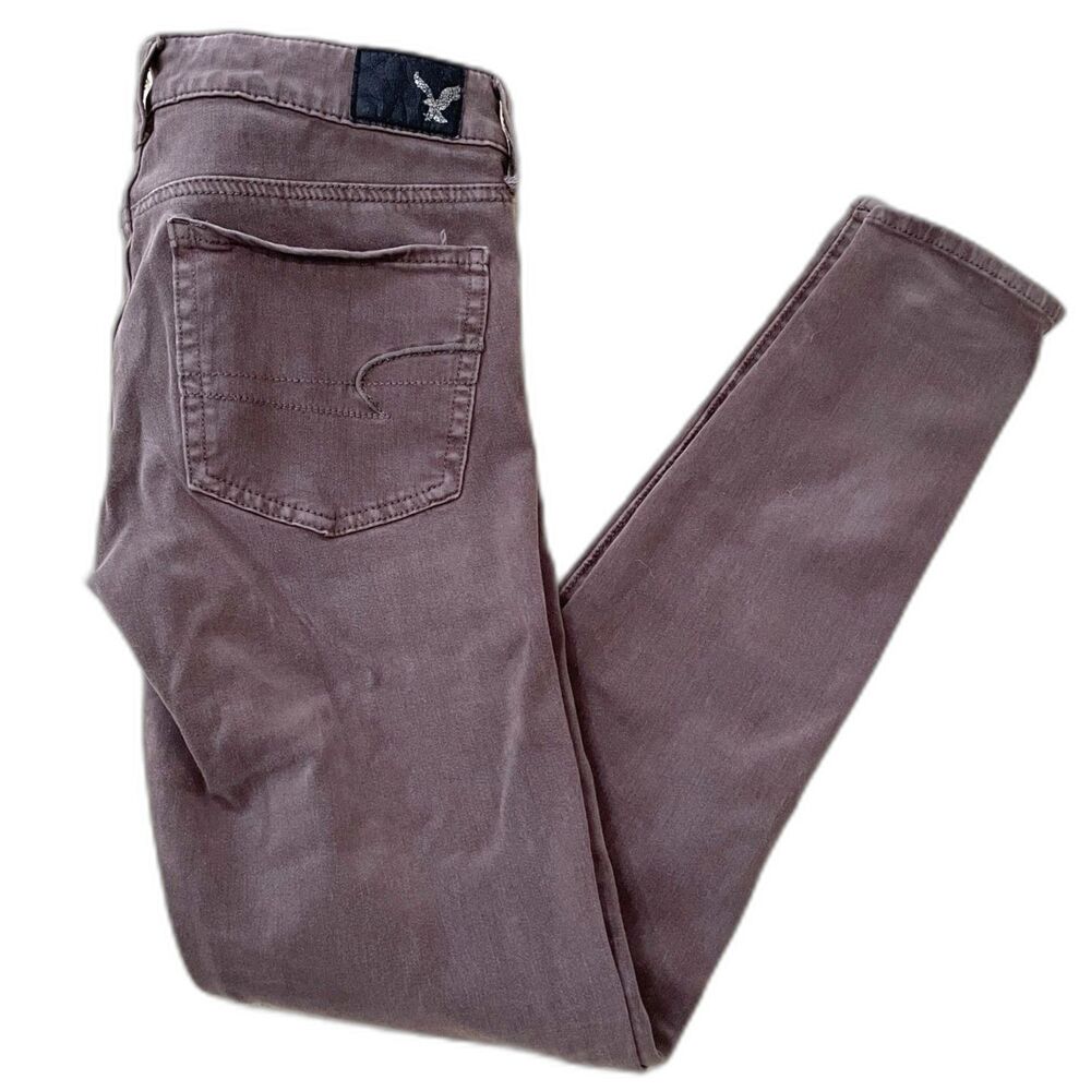 American Eagle Womens Size 2 360 Super Stretch Purple Jegging Skinny Pants Denim